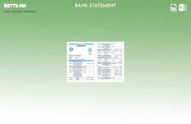 Модерен стил, Шаблон за страници за збор за банкарски изводи на Државната банка 